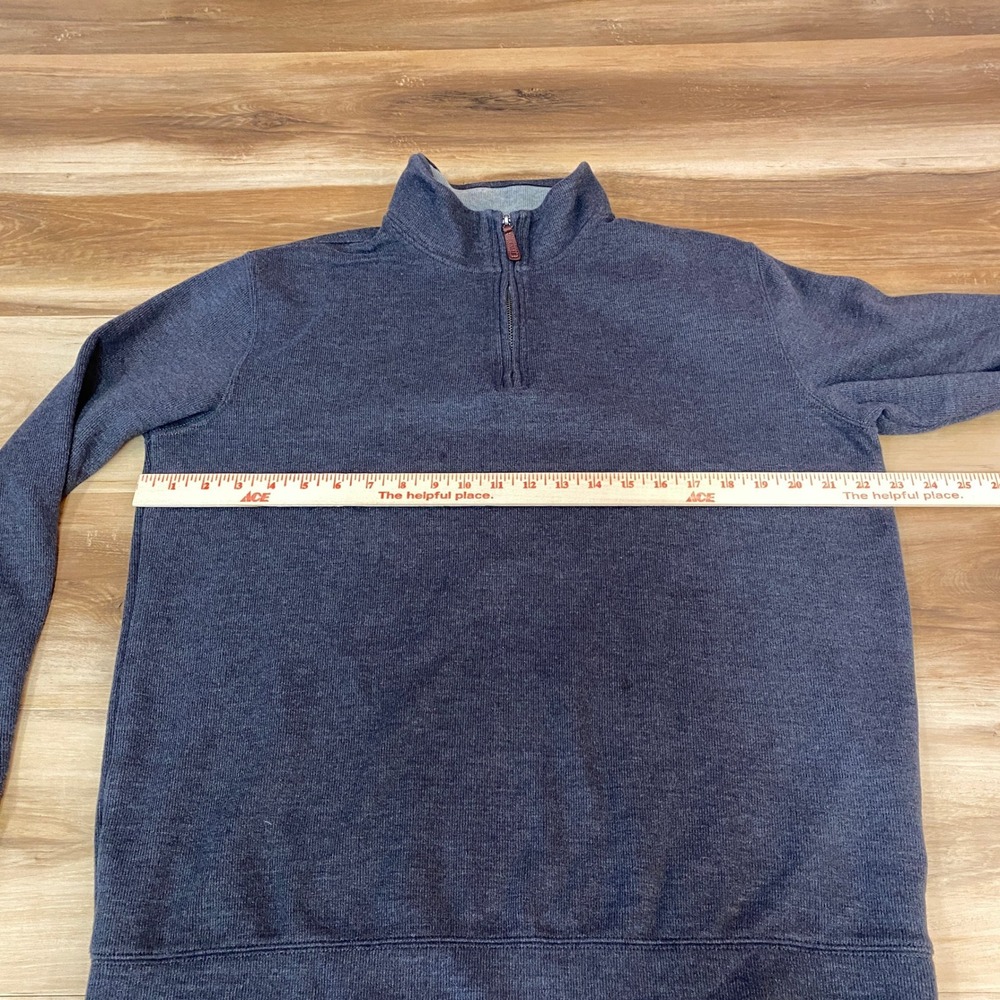 Lands End Mens Quarter Zip Pullover Sweater Charcoal Gray Heather Large L 42-44 - Picture 7 of 10
